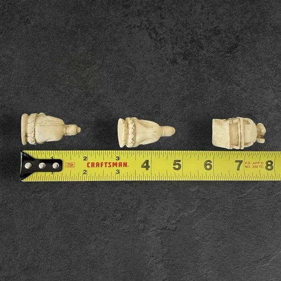 Vintage Chinese Resin Figurines Set of 6 Faux Ivory Decor Mid Century Intricate‎